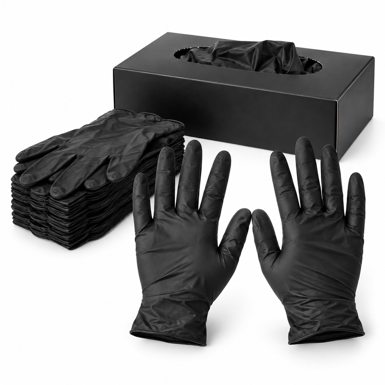 Black nitrile gloves for workplace PPE
