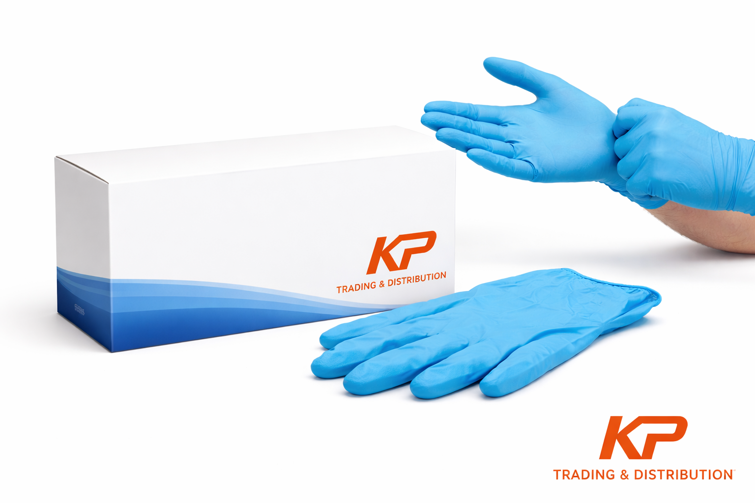 Blue nitrile gloves for food production PPE