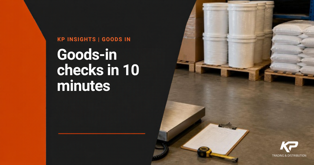 Goods-in checks for consumables in 10 minutes, KP Trading and Distribution. Photo is illustrative.
