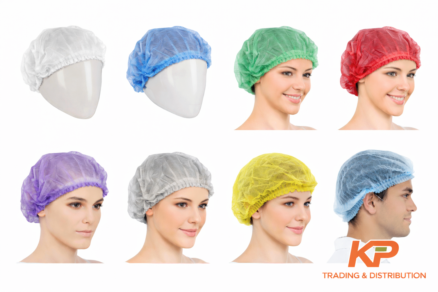 Mob caps for food manufacturing hair protection
