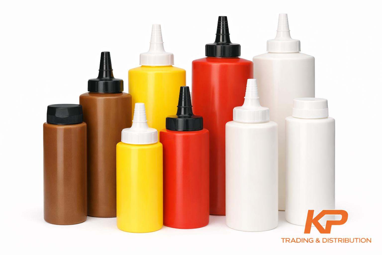 Sauce bottles and caps for food production